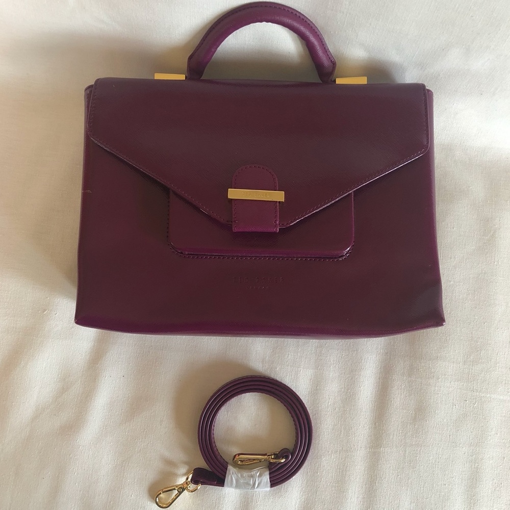 Ted Baker Purse w Shoulder Strap Dark Magenta